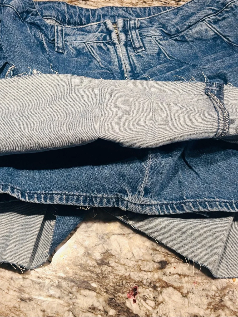 Pilcro Anthropologie Fluted Denim Skort Waist Size 30 NWOT